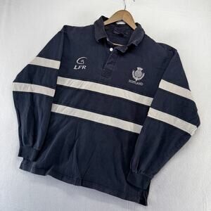 Vintage Scotland Rugby Shirt men's 2XL Blue Colorblock Embroidered Logo LFR y2k
